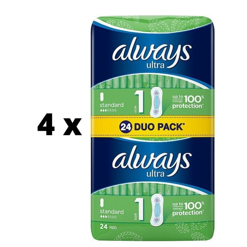 Higieniniai paketai Always Ultra Standart, 24 vnt. x 4 vnt. pakuotė цена и информация | Tamponai, higieniniai paketai, įklotai | pigu.lt
