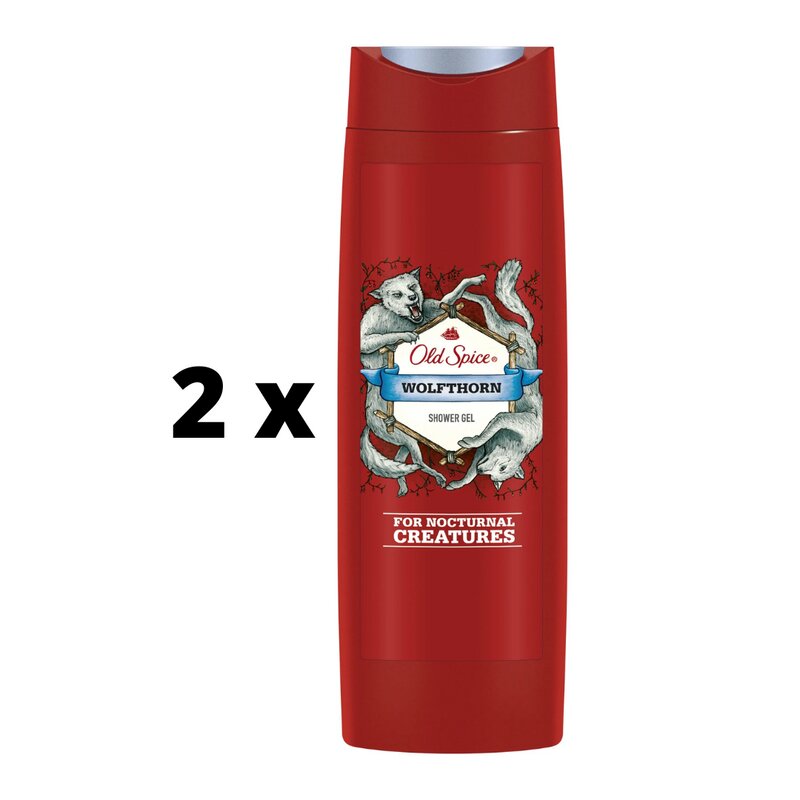 Dušo gelis Old spice Wolf Thorn, 400 ml, 2 vnt. цена и информация | Dušo želė, aliejai | pigu.lt