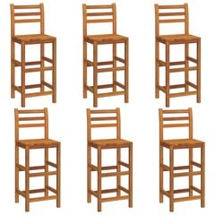 Baro taburetės, 6vnt., akacijos medienos masyvas kaina ir informacija | Virtuvės ir valgomojo kėdės | pigu.lt