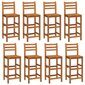 vidaXL Baro taburetės, 8vnt., akacijos medienos masyvas kaina ir informacija | Virtuvės ir valgomojo kėdės | pigu.lt