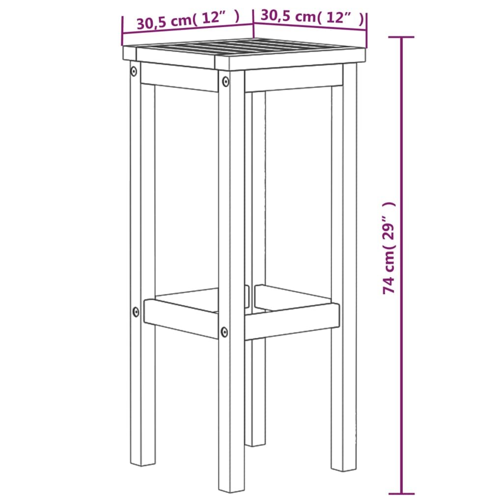 vidaXL Baro taburetės, 6vnt., akacijos medienos masyvas kaina ir informacija | Virtuvės ir valgomojo kėdės | pigu.lt