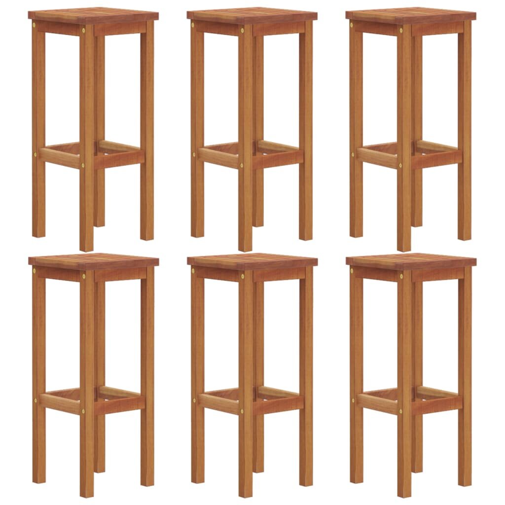 vidaXL Baro taburetės, 6vnt., akacijos medienos masyvas kaina ir informacija | Virtuvės ir valgomojo kėdės | pigu.lt