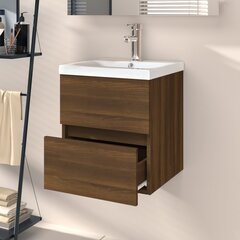 Spintelė praustuvui, ruda ąžuolo, 41x38,5x45cm, mediena цена и информация | Шкафчики для ванной | pigu.lt