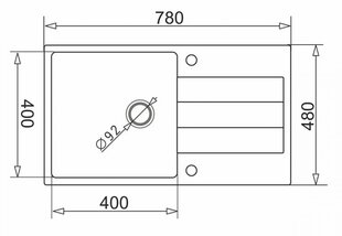 Plautuvė Pyramis 78x50 1B 1D 070052701 kaina ir informacija | Virtuvinės plautuvės | pigu.lt