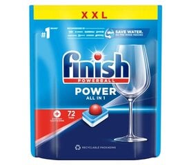 FINISH POWER ALL-IN-1 FRESH - Таблетки для посудомоечных машин x 72 цена и информация | Средства для мытья посуды | pigu.lt