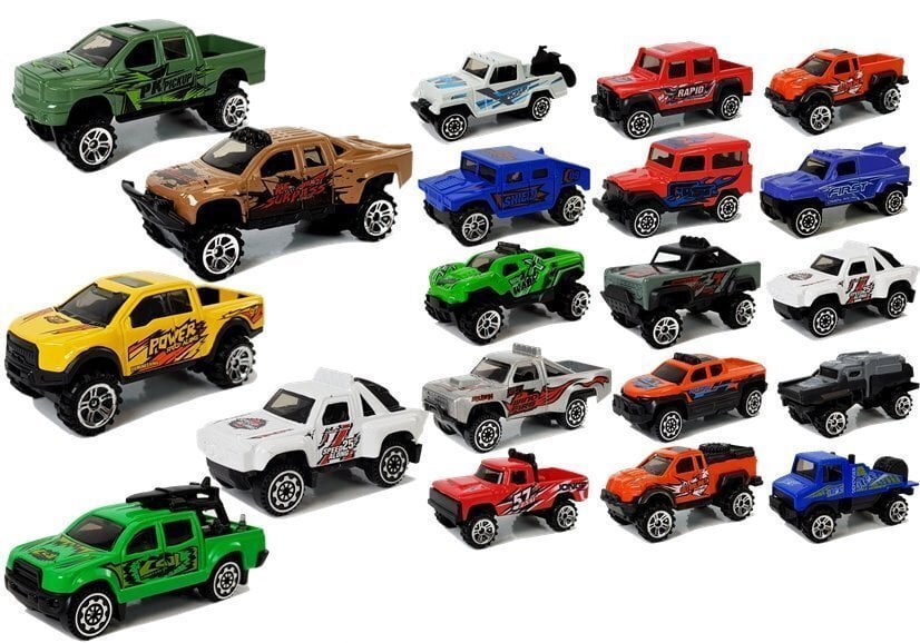 Visureigių automobilių rinkinys berniukams Lean Toys, 20 vnt. kaina ir informacija | Žaislai berniukams | pigu.lt