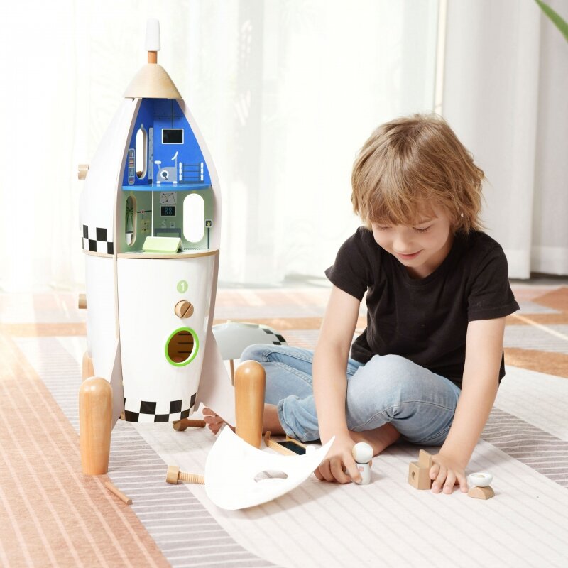 Medinė edukacinė raketa - Classic World kaina ir informacija | Žaislai kūdikiams | pigu.lt