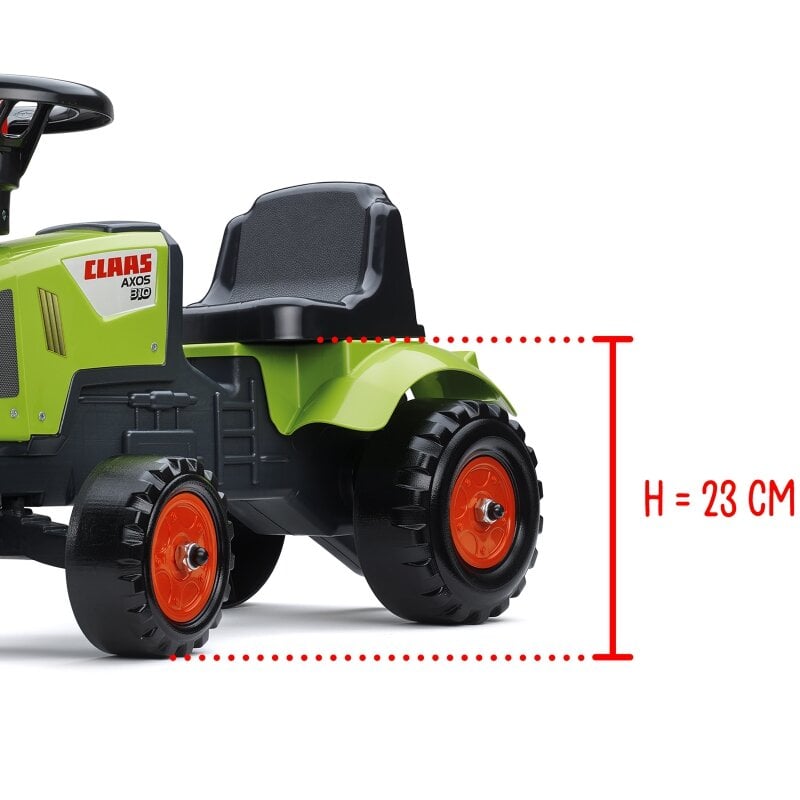 Paspiriamas traktorius su priekaba - Baby Claas Axos 310, žalias kaina ir informacija | Žaislai berniukams | pigu.lt