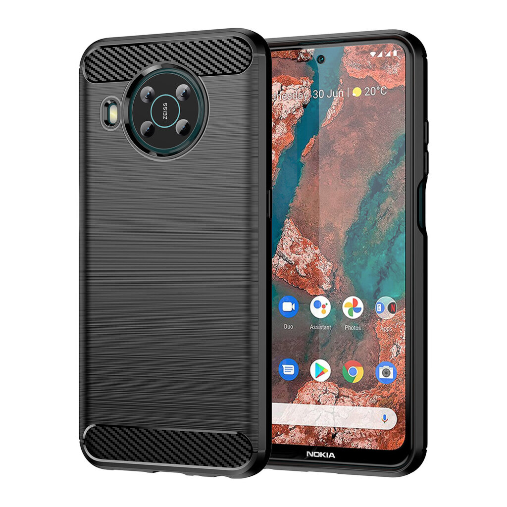 Hurtel Carbon Case skirtas Nokia X100, juodas kaina ir informacija | Telefono dėklai | pigu.lt