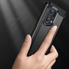 Hurtel Carbon Case skirtas Oppo Find X5, juodas kaina ir informacija | Telefono dėklai | pigu.lt