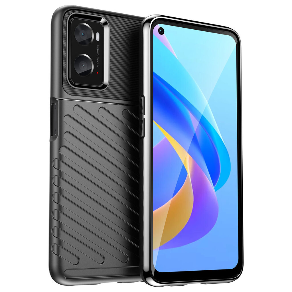 Hurtel Thunder Case skirtas Oppo A76 / Oppo A36 / Realme 9i, juodas kaina ir informacija | Telefono dėklai | pigu.lt