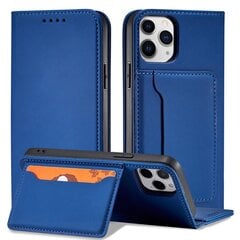 Hurtel Magnet Card Case skirtas iPhone 12, mėlynas kaina ir informacija | Telefono dėklai | pigu.lt