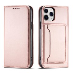 Hurtel Magnet Card Case skirtas iPhone 12 Pro Max, rožinis kaina ir informacija | Telefono dėklai | pigu.lt