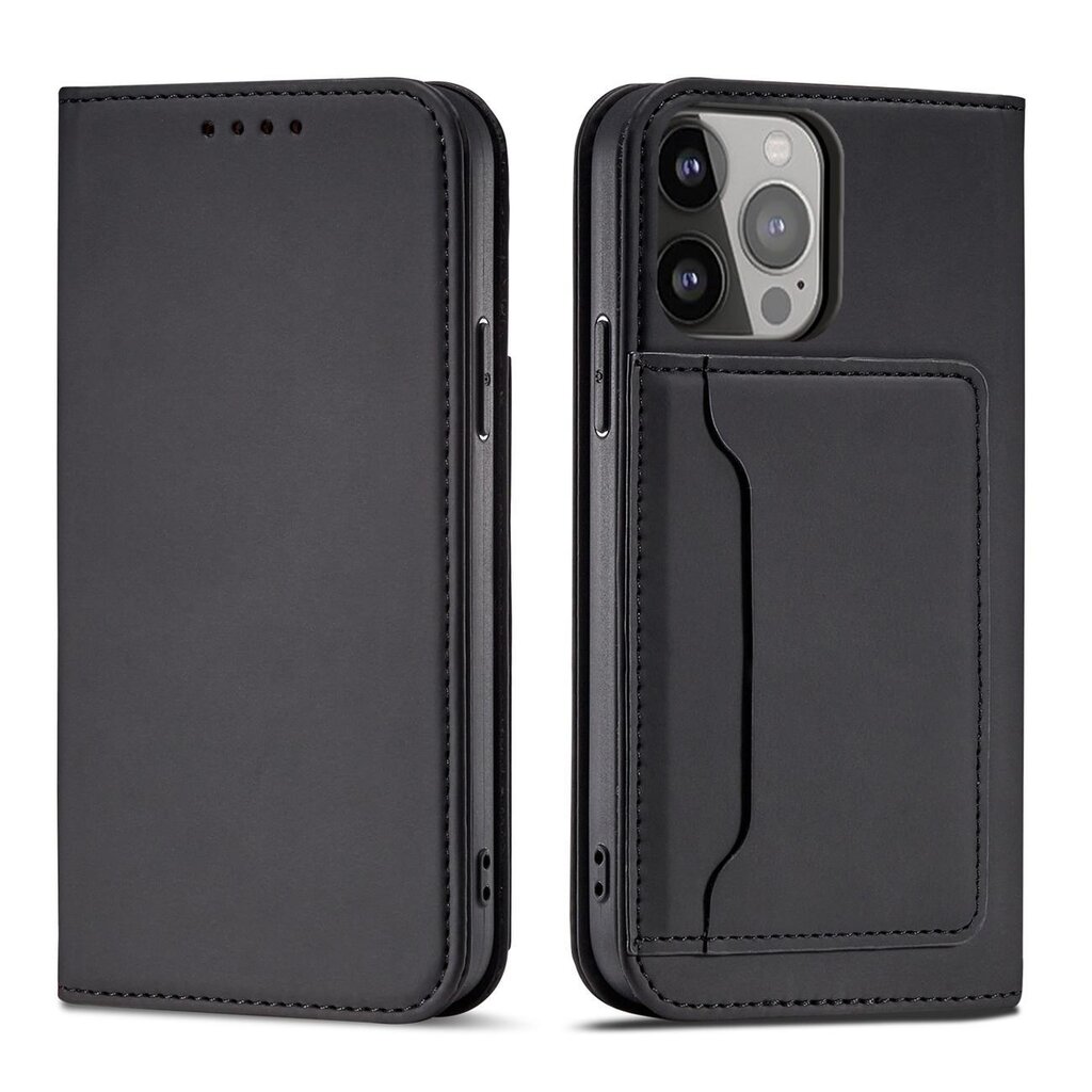 Hurtel Magnet Card Case skirtas iPhone 13, juodas цена и информация | Telefono dėklai | pigu.lt