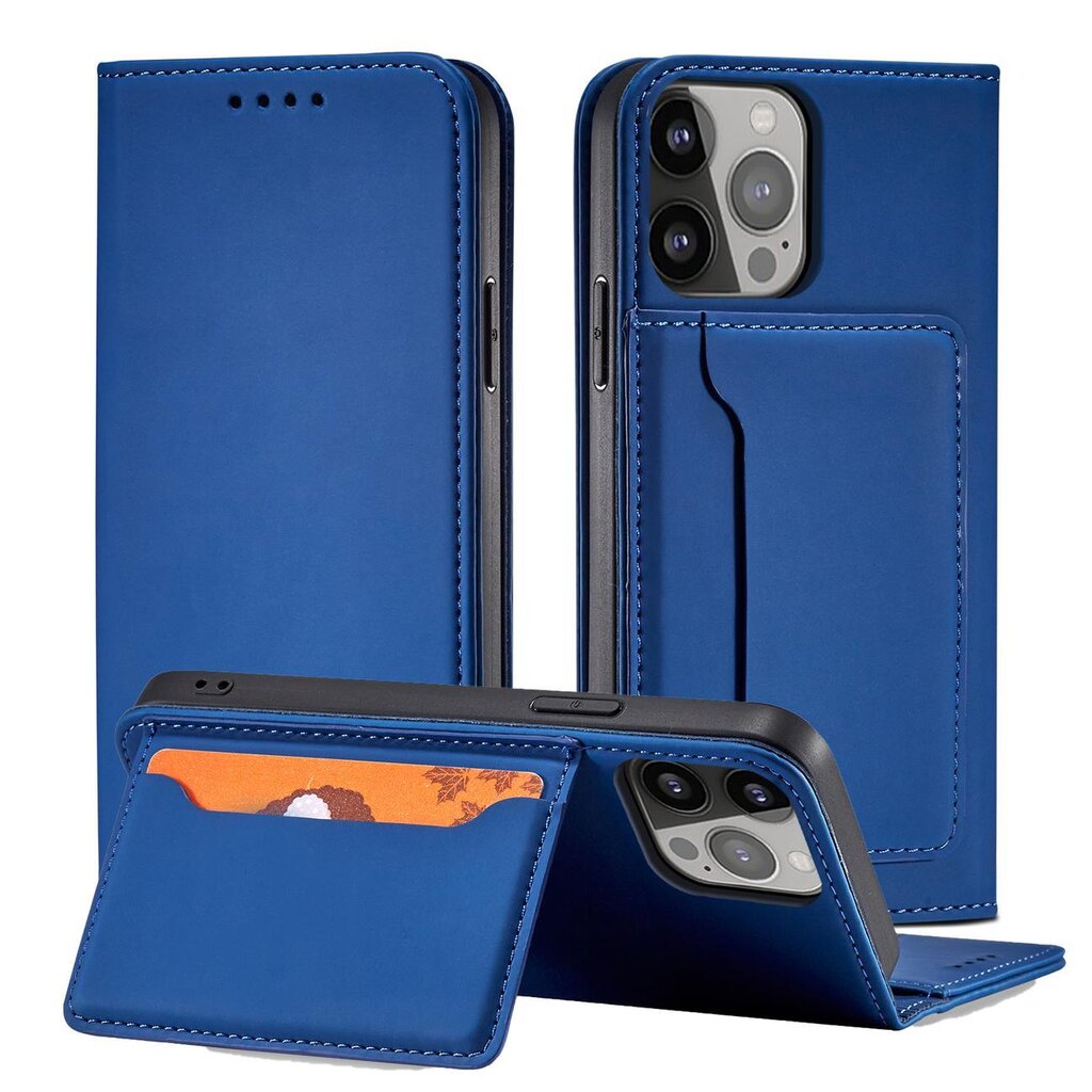 Hurtel Magnet Card Case skirtas iPhone 13, mėlynas цена и информация | Telefono dėklai | pigu.lt