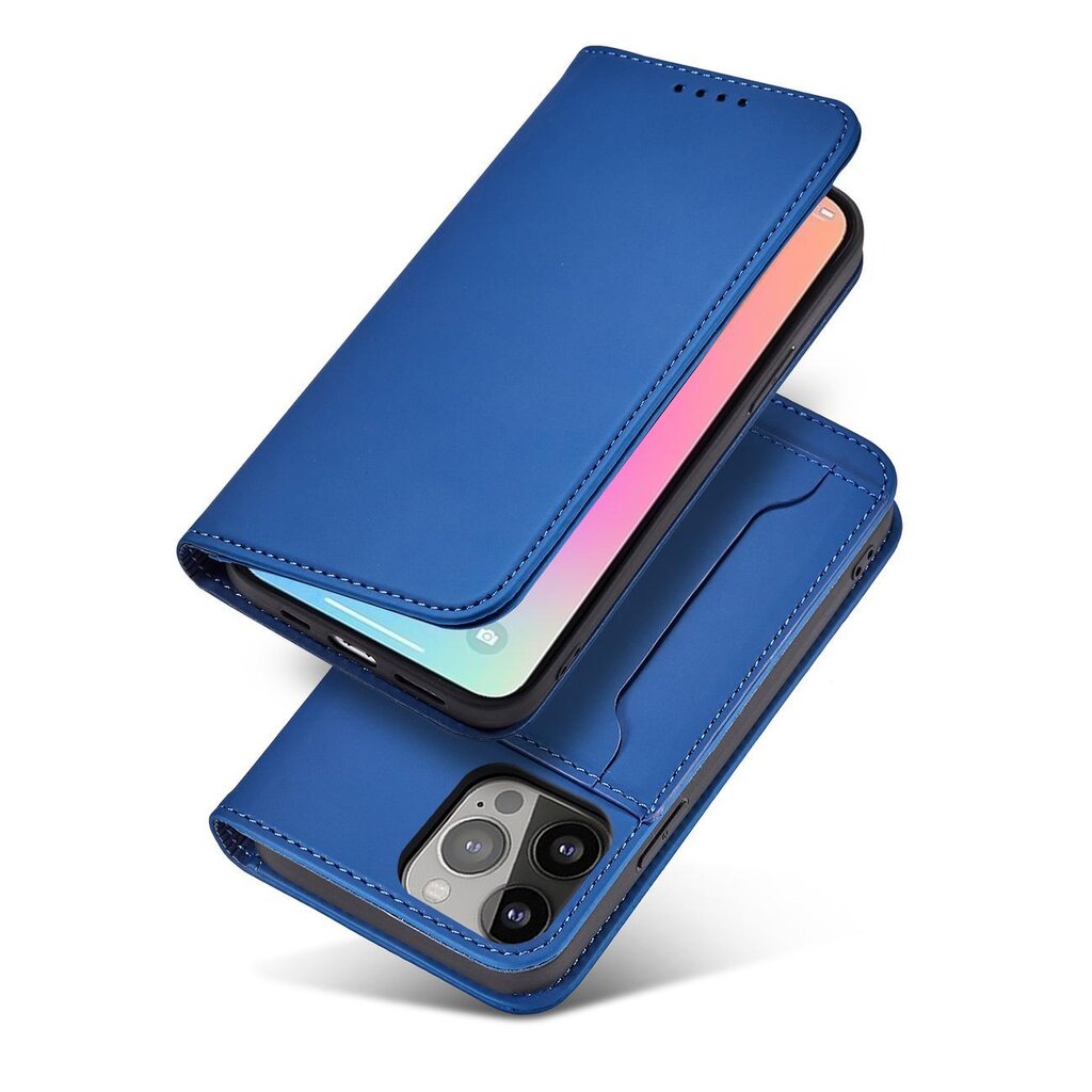 Hurtel Magnet Card Case skirtas iPhone 13, mėlynas цена и информация | Telefono dėklai | pigu.lt