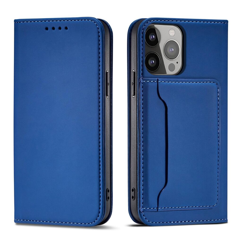 Hurtel Magnet Card Case skirtas iPhone 13, mėlynas kaina ir informacija | Telefono dėklai | pigu.lt