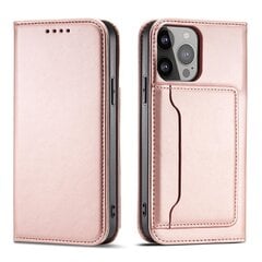 Hurtel Magnet Card Case skirtas iPhone 13, rožinis kaina ir informacija | Telefono dėklai | pigu.lt