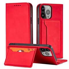 Hurtel Magnet Card Case skirtas iPhone 13 Pro Max, raudonas kaina ir informacija | Telefono dėklai | pigu.lt