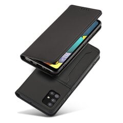 Чехол Hurtel Magnet Card для Samsung Galaxy A12 5G, чёрный цена и информация | Чехлы для телефонов | pigu.lt