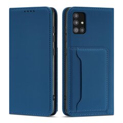 Hurtel Magnet Card Case skirtas Samsung Galaxy A12 5G, mėlynas kaina ir informacija | Telefono dėklai | pigu.lt