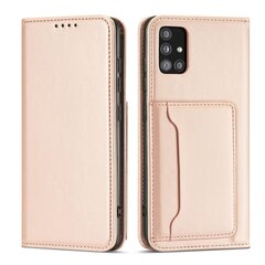 Hurtel Magnet Card Case skirtas Samsung Galaxy A12 5G, rožinis kaina ir informacija | Telefono dėklai | pigu.lt