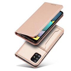 Hurtel Magnet Card Case skirtas Samsung Galaxy A12 5G, rožinis kaina ir informacija | Telefono dėklai | pigu.lt