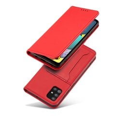 Чехол Hurtel Magnet Card для Samsung Galaxy A12 5G, красный цена и информация | Чехлы для телефонов | pigu.lt
