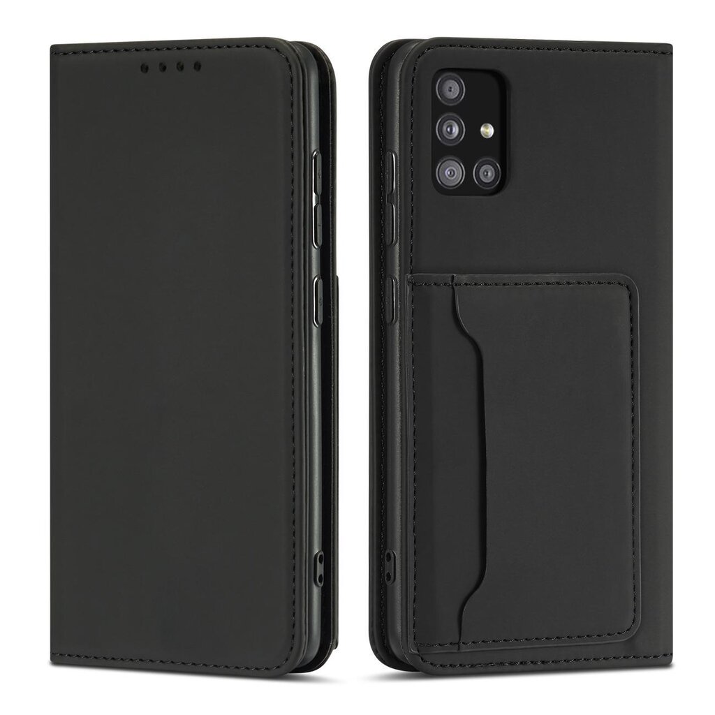 Hurtel Magnet Card Case skirtas Samsung Galaxy A13 5G, juodas kaina ir informacija | Telefono dėklai | pigu.lt