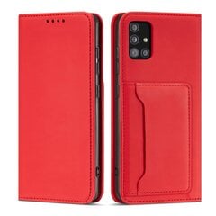 Hurtel Magnet Card Case skirtas Samsung Galaxy A13 5G, raudonas kaina ir informacija | Telefono dėklai | pigu.lt