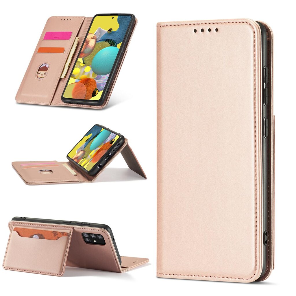 Hurtel Magnet Card Case skirtas Xiaomi Redmi Note 11 Pro, rožinis kaina ir informacija | Telefono dėklai | pigu.lt