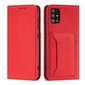 Hurtel Magnet Card Case skirtas Xiaomi Redmi Note 11 Pro, raudonas kaina ir informacija | Telefono dėklai | pigu.lt