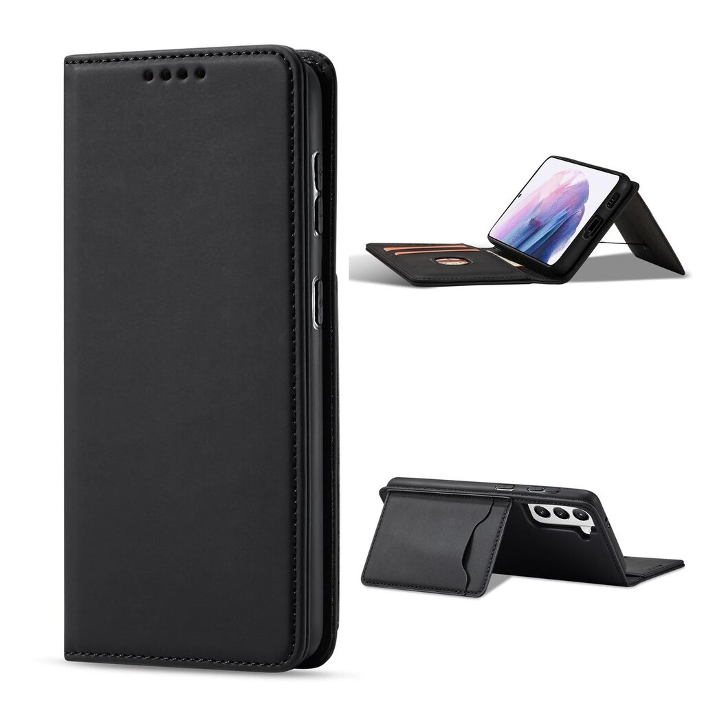 Hurtel Magnet Card Case skirtas Samsung Galaxy S22, juodas цена и информация | Telefono dėklai | pigu.lt