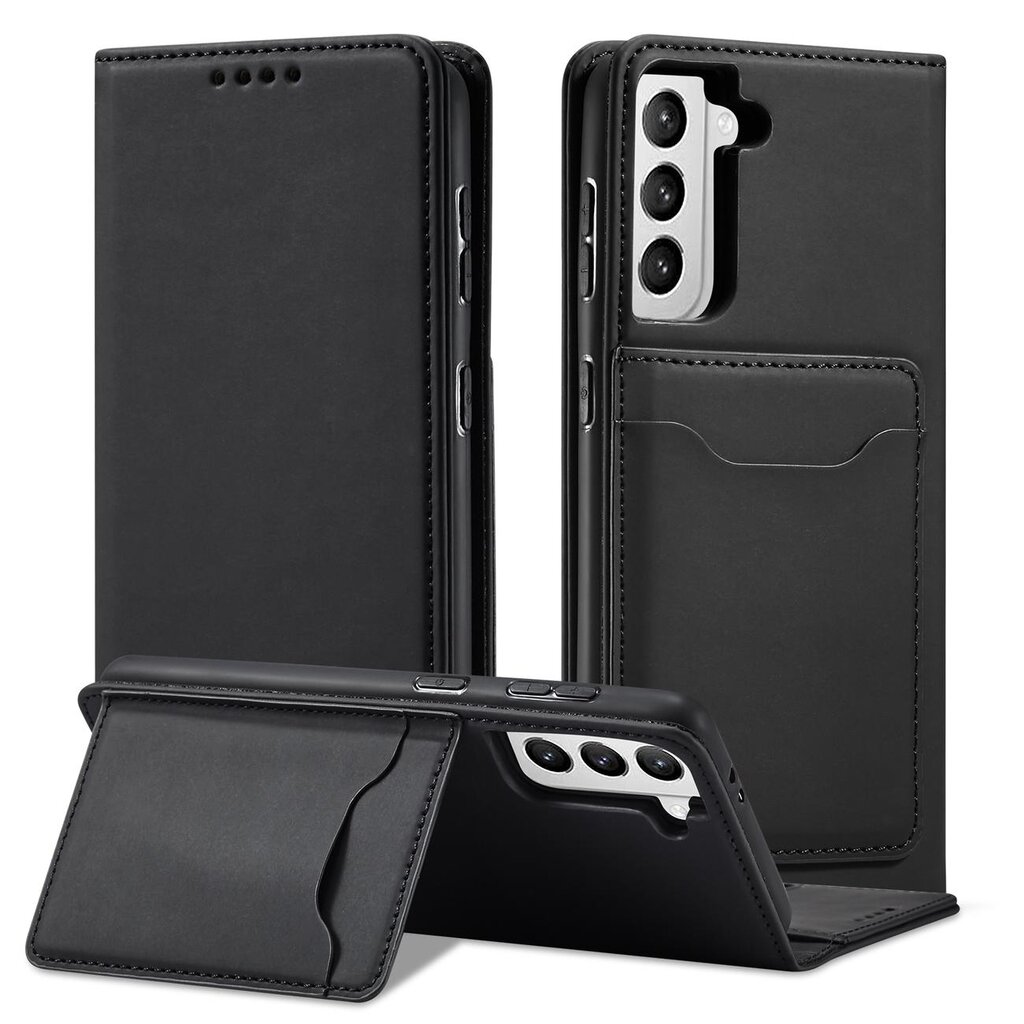 Hurtel Magnet Card Case skirtas Samsung Galaxy S22, juodas kaina ir informacija | Telefono dėklai | pigu.lt