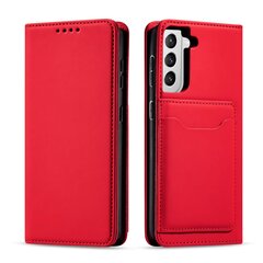 Hurtel Magnet Card Case skirtas Samsung Galaxy S22, raudonas kaina ir informacija | Telefono dėklai | pigu.lt