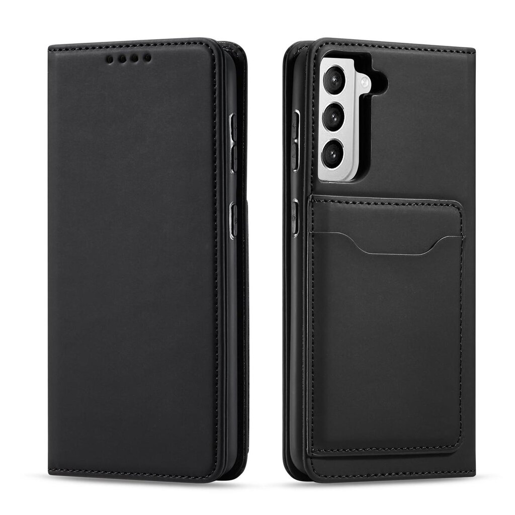 Hurtel Magnet Card Case skirtas Samsung Galaxy S22 + (S22 Plus), juodas kaina ir informacija | Telefono dėklai | pigu.lt