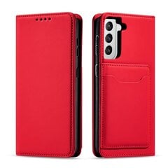 Hurtel Magnet Card Case skirtas Samsung Galaxy S22 + (S22 Plus), raudonas kaina ir informacija | Telefono dėklai | pigu.lt