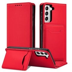 Hurtel Magnet Card Case skirtas Samsung Galaxy S22 + (S22 Plus), raudonas kaina ir informacija | Telefono dėklai | pigu.lt