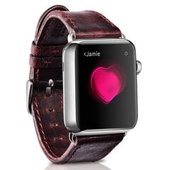 iCarer Leather Watch Band Burgundy kaina ir informacija | Išmaniųjų laikrodžių ir apyrankių priedai | pigu.lt