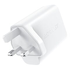 Сетевое зарядное устройство, Acefast, A32, двухпортовое, USB-C, PD 50 Вт, вилка UK, белый цена и информация | Зарядные устройства для телефонов | pigu.lt