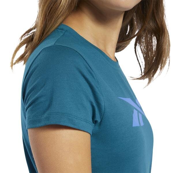 Marškinėliai moterims Reebok Te Vector Tee FJ2739, mėlyni kaina ir informacija | Marškinėliai moterims | pigu.lt