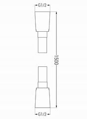 Mexen dušo žarna 150 cm, PVC, black kaina ir informacija | Maišytuvų ir dušų priedai | pigu.lt