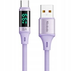 Mcdodo DIGITAL PRO USB TYP-C 5A 66W 1,2 m ilgio telefono kabelis violetinės spalvos kaina ir informacija | Laidai telefonams | pigu.lt