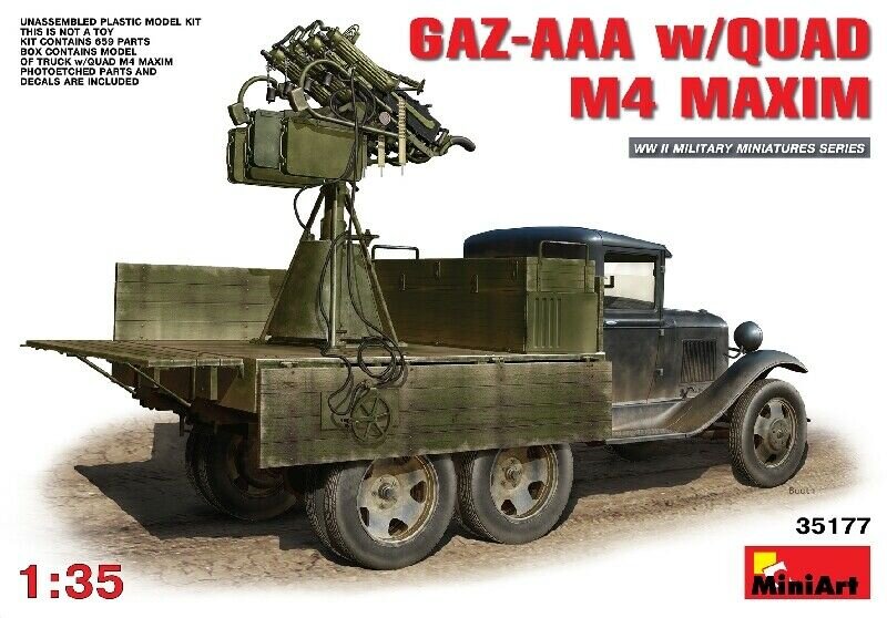 Klijuojamas Modelis MiniArt 35177 GAZ-AAA w/QUAD M4 MAXIM 1/35 цена и информация | Klijuojami modeliai | pigu.lt