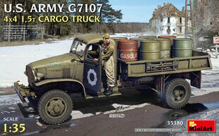 Miniart - U.S. ARMY G7107 4X4 1,5t CARGO TRUCK, 1/35, 35380 цена и информация | Склеиваемые модели | pigu.lt