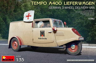 Klijuojamas Modelis MiniArt 35382 Tempo A400 Lieferwagen. German 3-Wheel Delivery Van 1/35 kaina ir informacija | Klijuojami modeliai | pigu.lt