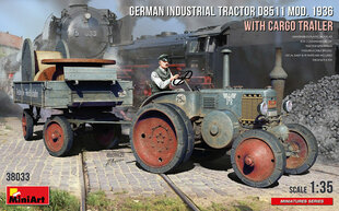 Klijuojamas Modelis MiniArt 38033 German Industrial Tractor D8511 Mod. 1936 with Cargo Trailer (1 Figure) 1/35 цена и информация | Склеиваемые модели | pigu.lt
