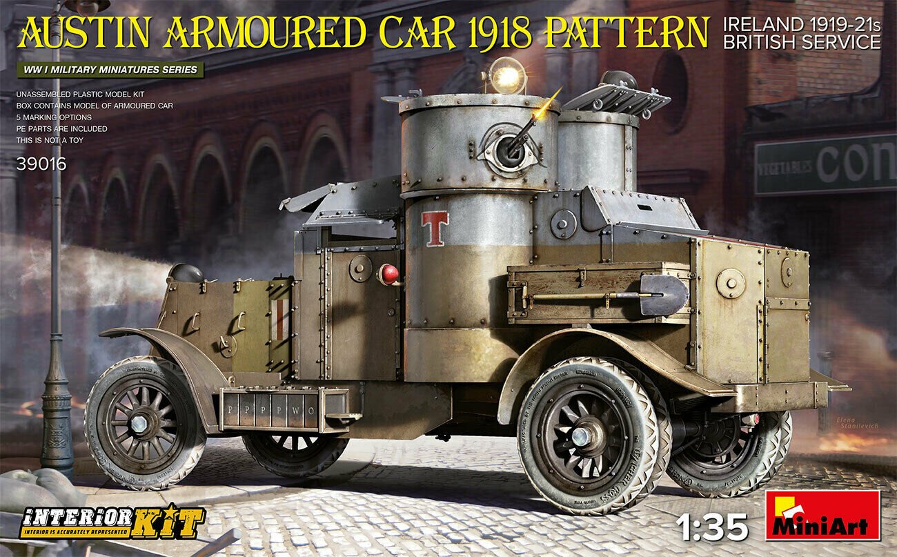 Klijuojamas Modelis MiniArt 39016 Austin Armoured Car 1918 Pattern. Ireland 1919-21. British Service. Interior Kit 1/35 kaina ir informacija | Klijuojami modeliai | pigu.lt