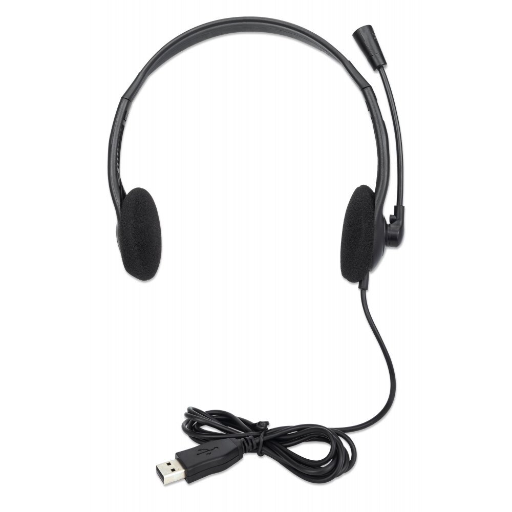 Manhattan USB Stereo Black kaina ir informacija | Ausinės | pigu.lt