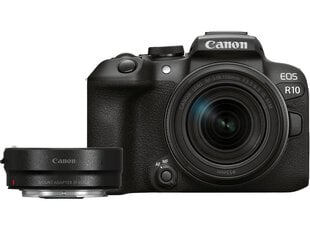 Canon EOS R10 + RF-S 18–150 мм F3,5–6,3 IS STM(F/3,5–6,3 IS STM) + адаптер крепления EF-EOS R цена и информация | Цифровые фотоаппараты | pigu.lt